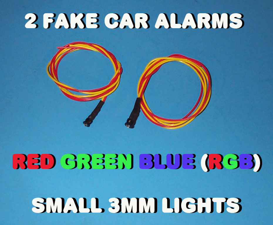 FAKE CAR ALARM LED LIGHT- 3mm RED / GREEN / BLUE  (RGB) 6v 12v  blink blinking