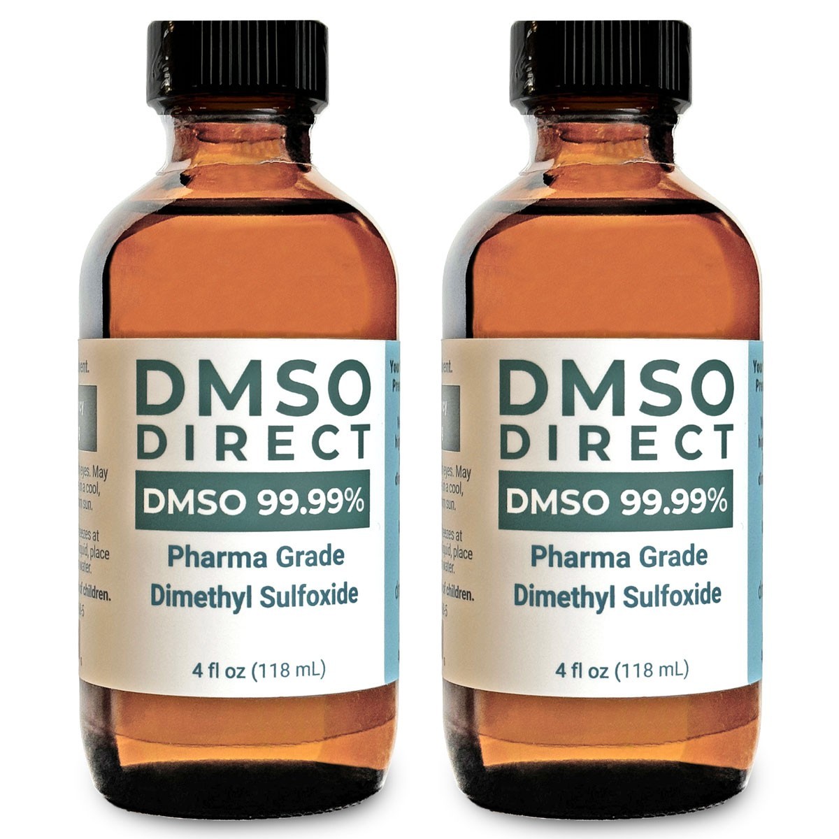 DMSO Liquid 99.99% Pharmaceutical Grade Dimethyl Sulfoxide - 4 oz Glass (2-Pack)