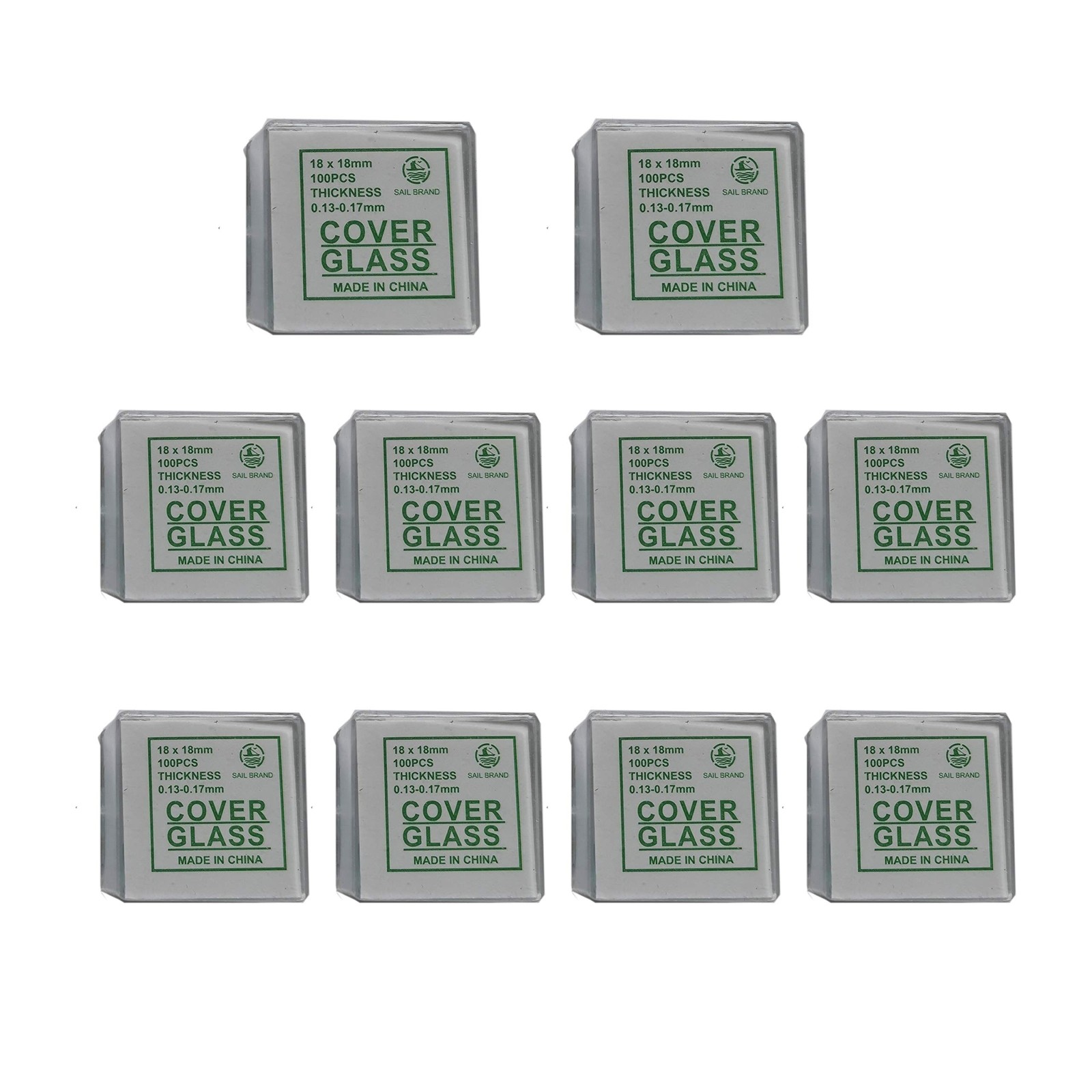 1000 Pieces of Glass Cover Slips for Microscope Slides 18x18mm Cover Glass Sl...