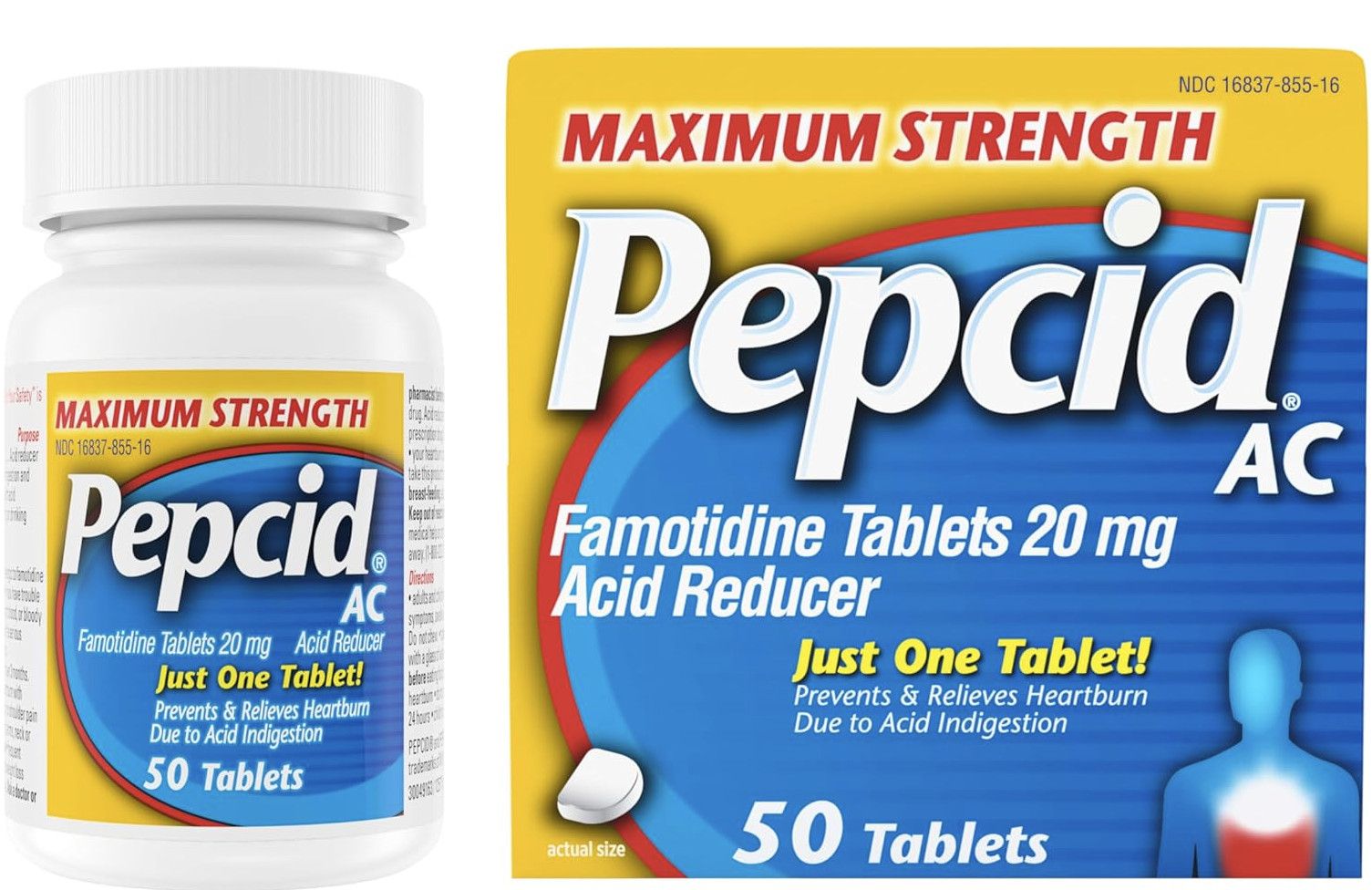 Pepcid AC Maximum Strength Heartburn Prevention & Relief Tablets 50 Pcs