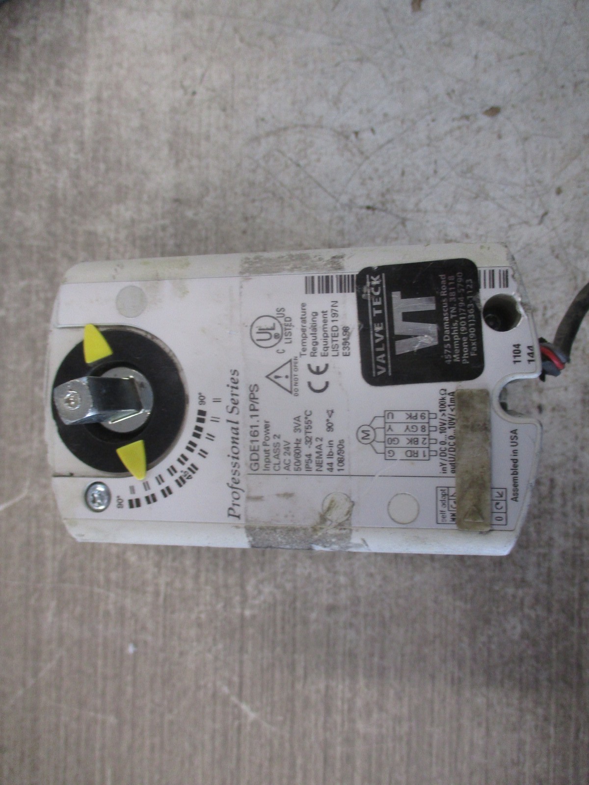 Valve Teck Professional Series Electric Damper Electric GDE161.1P/PS 24VAC 3VA