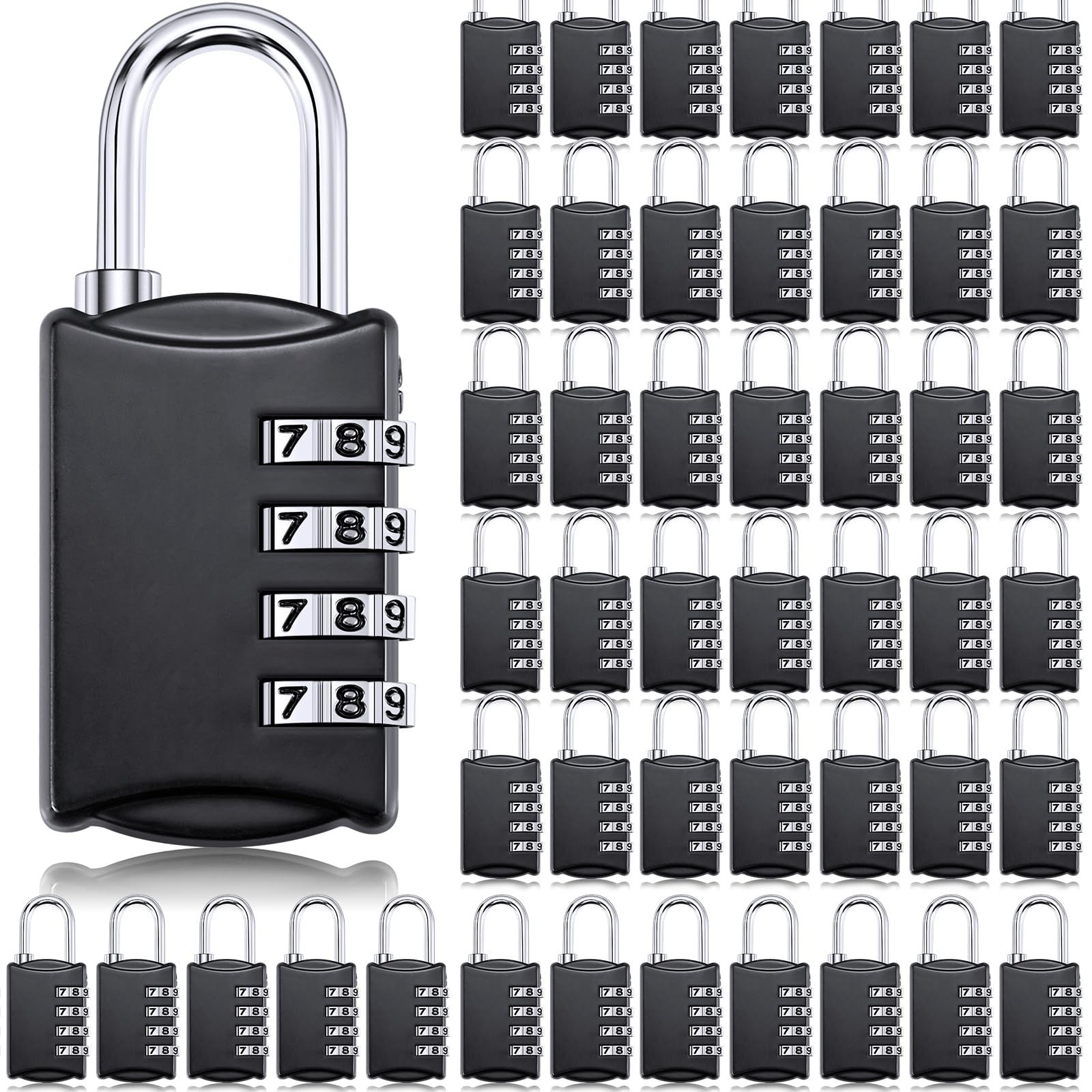 Moxweyeni 50 Pcs 4 Digit Combination Lock Small Combo Luggage Number Locks