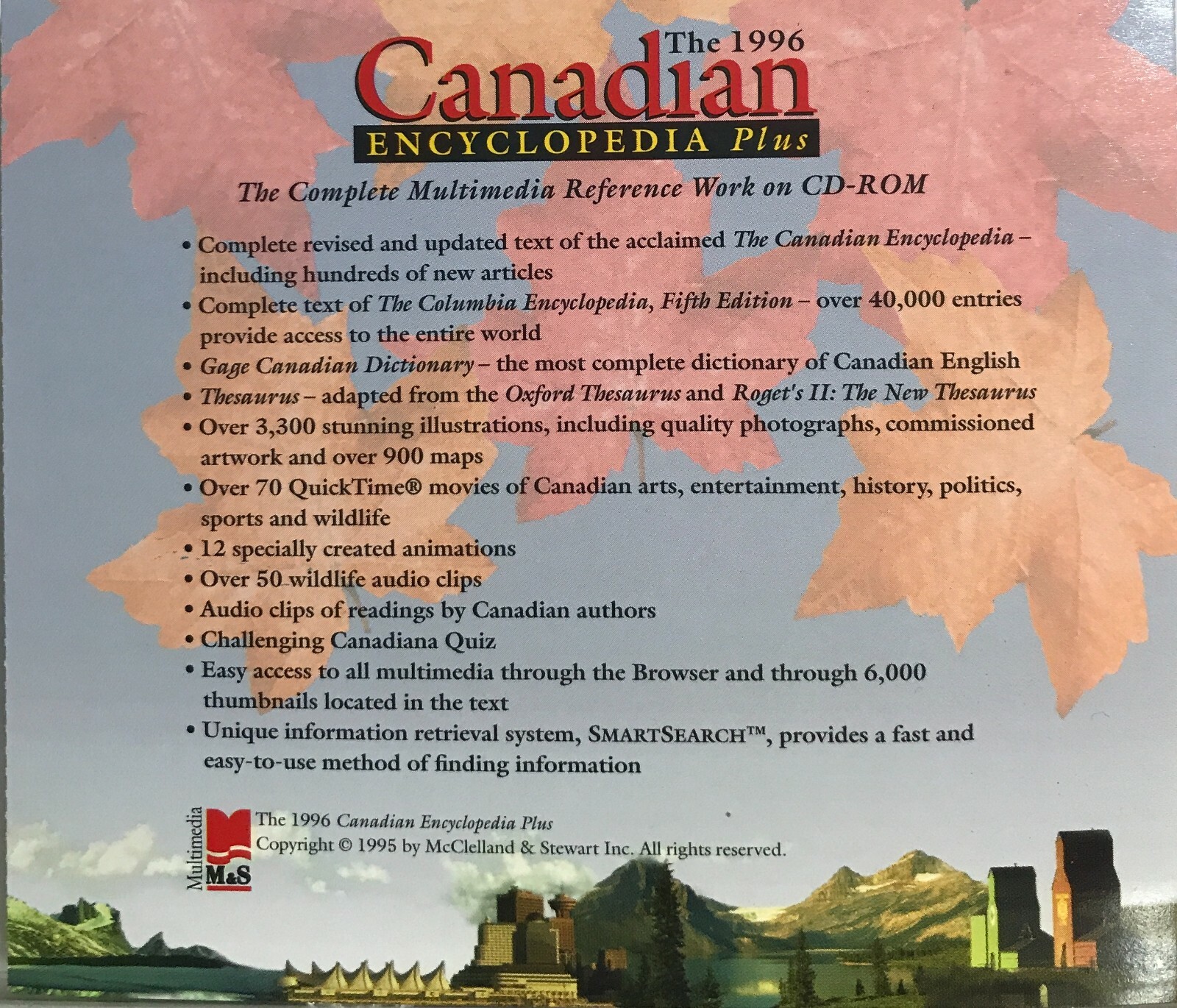 The 1996 Canadian Encyclopedia Plus CD-Rom *Very Good*