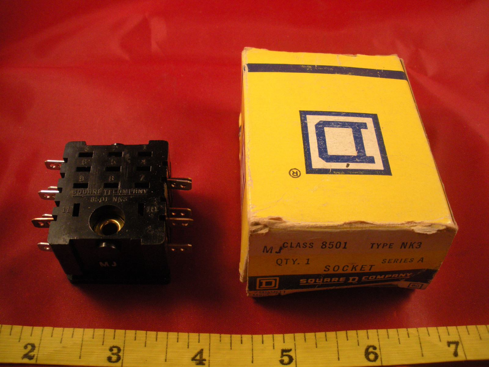 Square D 8501NK3 Series A Relay Socket MJ 10 Pin/Blade 8501 NK3 Nos Nib New