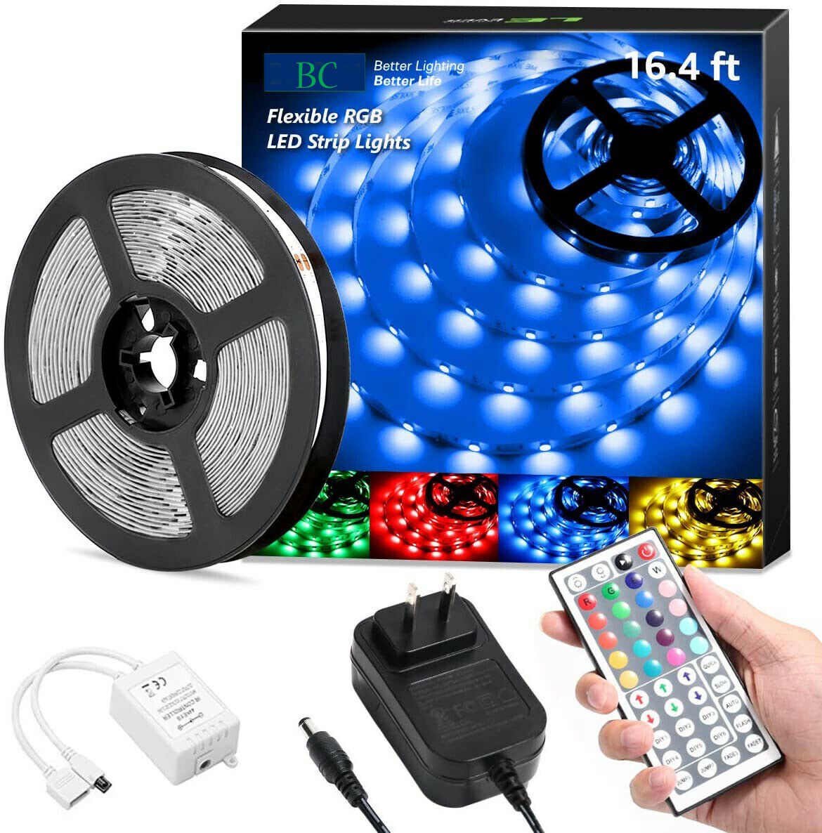 Led Strip Lights 16.4ft RGB Led Room Lights 5050 Led Tape Lights Color Changing
