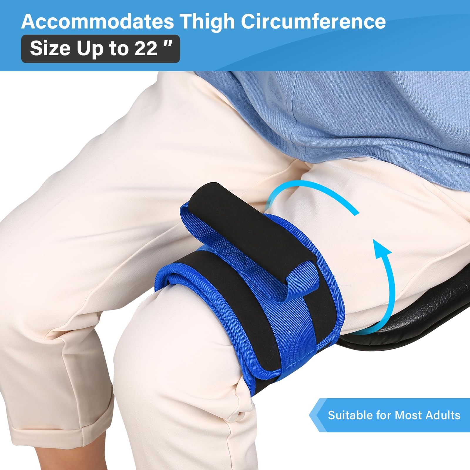 Hoomtree Leg Lifter Strap for Limited Mobility,Thigh 1 pc, Blue