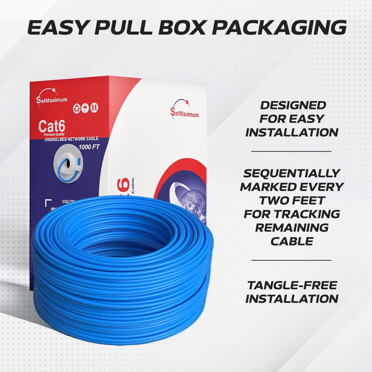 CAT6 500ft Ethernet UTP Cable Network 23AWG RJ45 Solid CCA Pull Box, White
