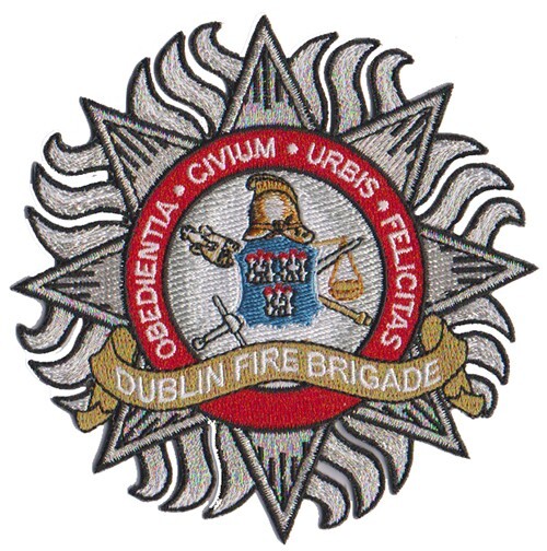 Dublin Ireland Official Metallic Silver Fire -- Brigade Crest NEW Fire Patch