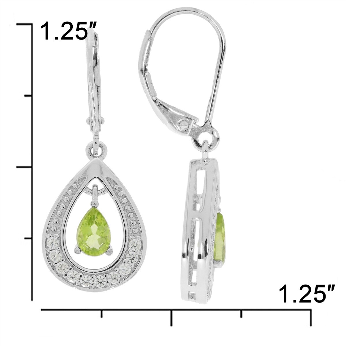 Sterling Silver Semi Mount Earrings Setting Pear PE 6x4mm Drop Dangle