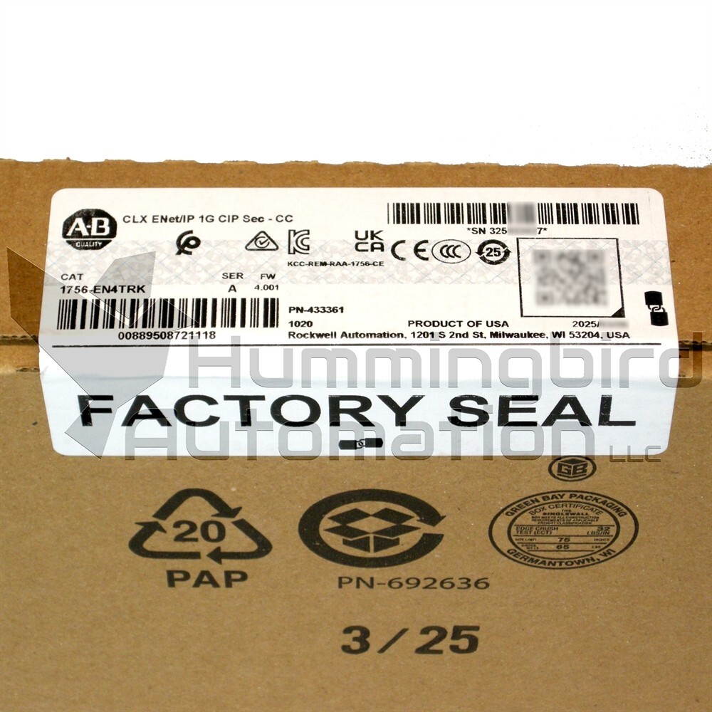 2025 Allen Bradley 1756-EN4TRK /A ControlLogix SEALED Surplus Enet/IP USA SELLER