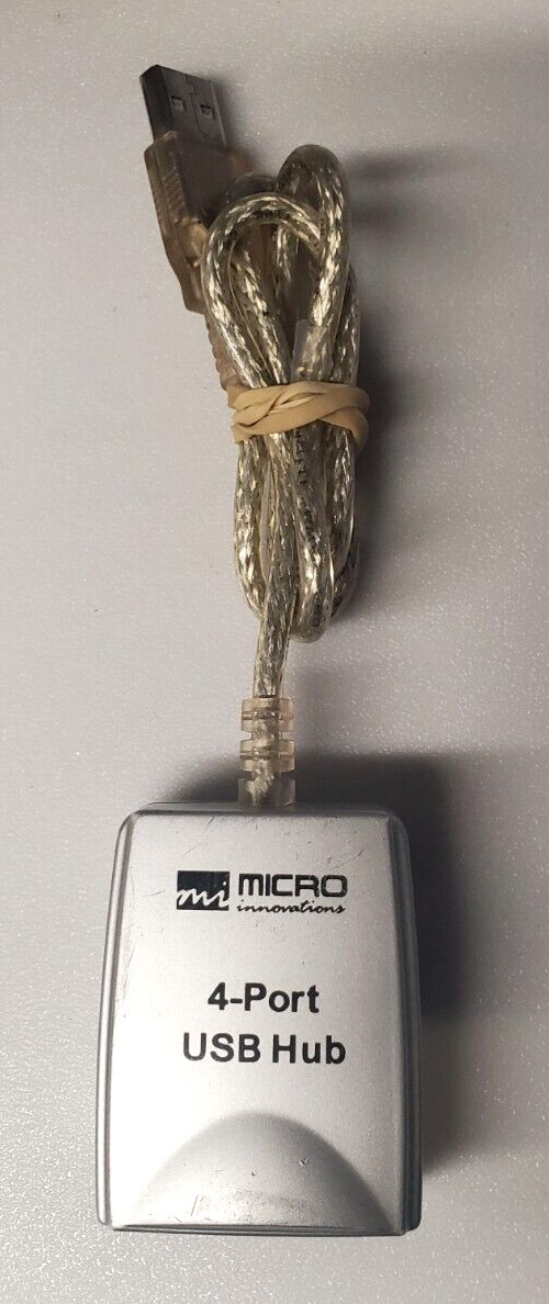 Micro Innovations  4-Ports External USB Hub - USB204N - Used, Tested Works