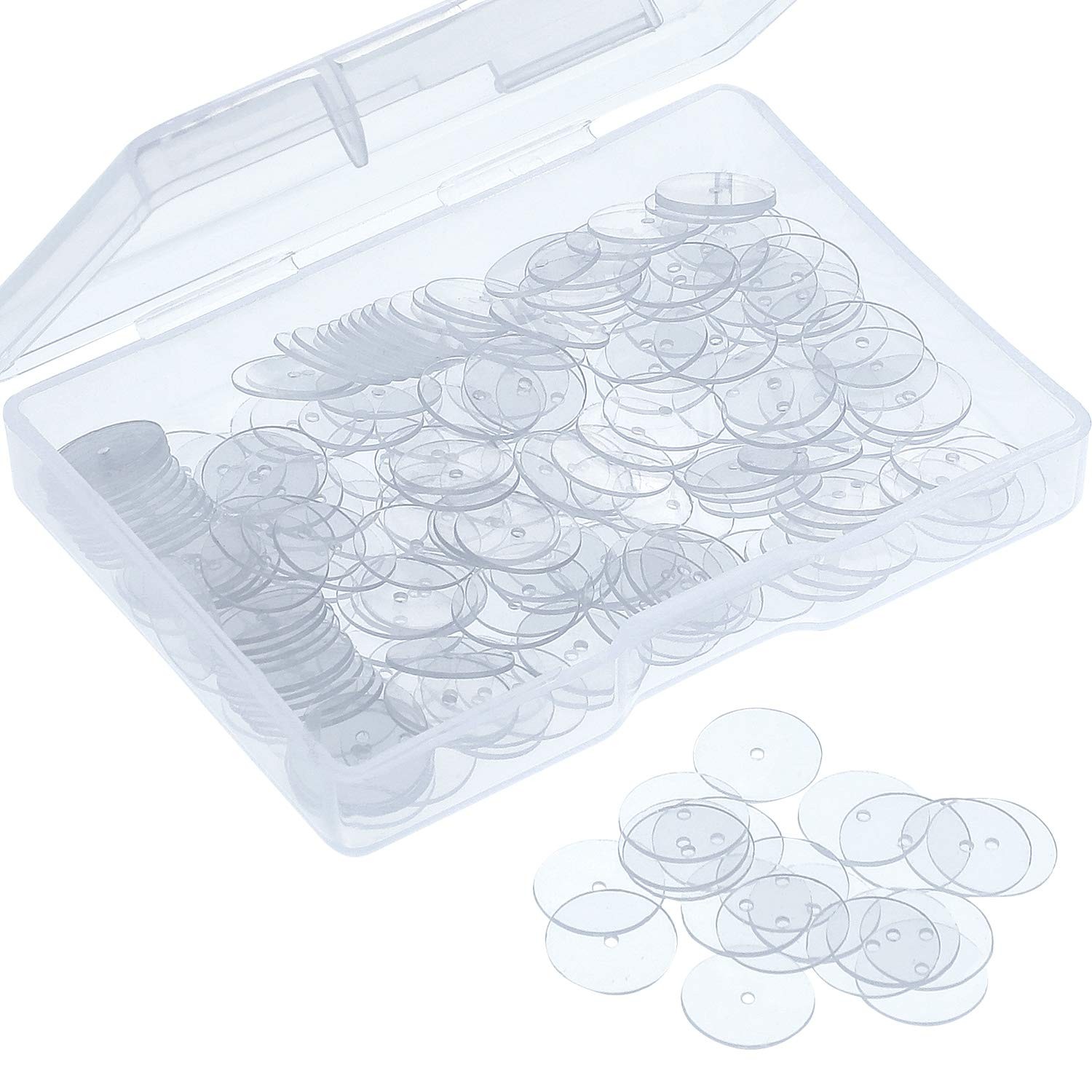 WILLBOND 200 Pcs Clear Disc Pads to Stabilize Earrings, Plastic Discs