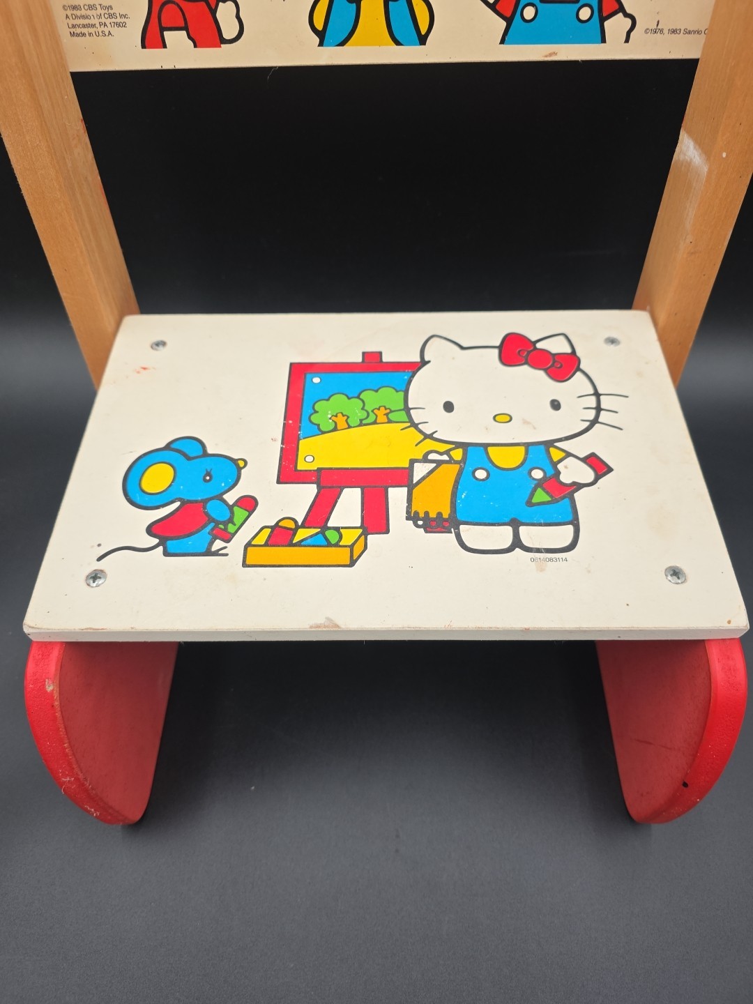 Vintage Hello Kitty Sit Step Bench Stool Chair 1983