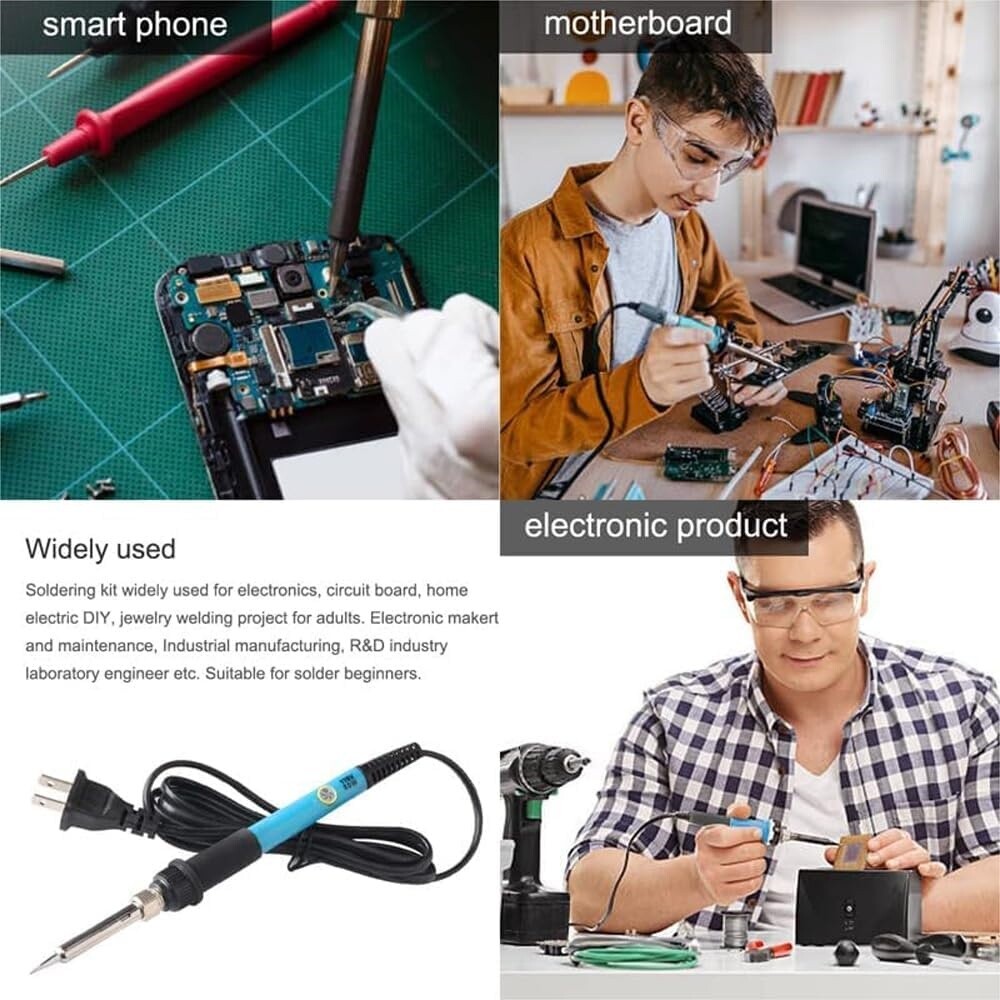 Soldering Iron Electric Gun Adjustable Temperature 60W Welding Solder Wire Kit