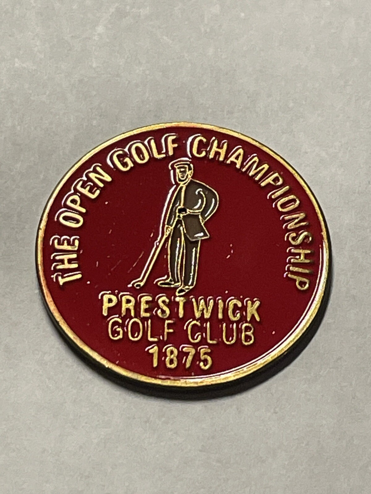 Rare 1875 Open Championship 1" Coin Style Golf Marker - Prestwick Golf Club