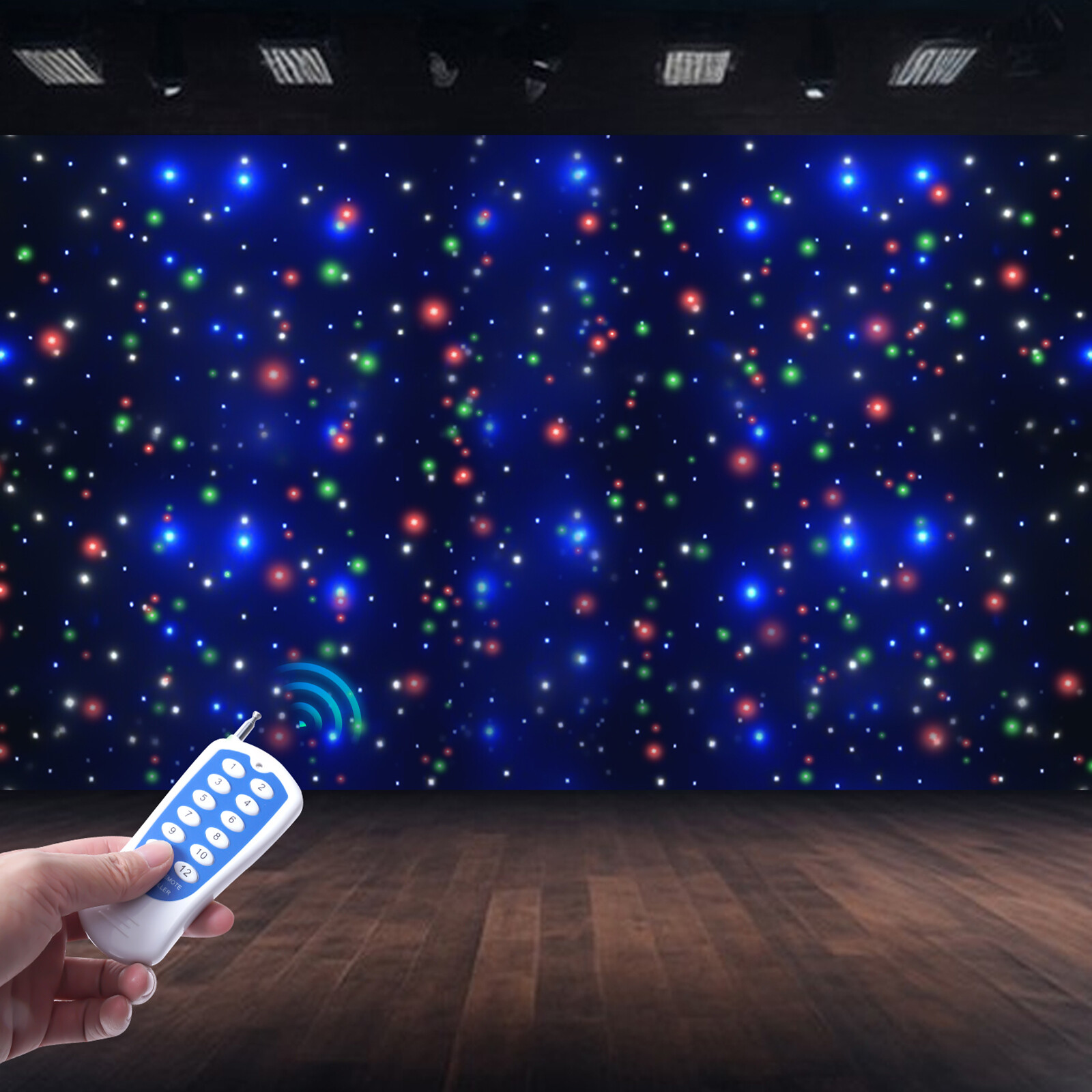 4mx4m LED Stage Backdrop Star Light Curtain Backdrops Galaxy Starry Background