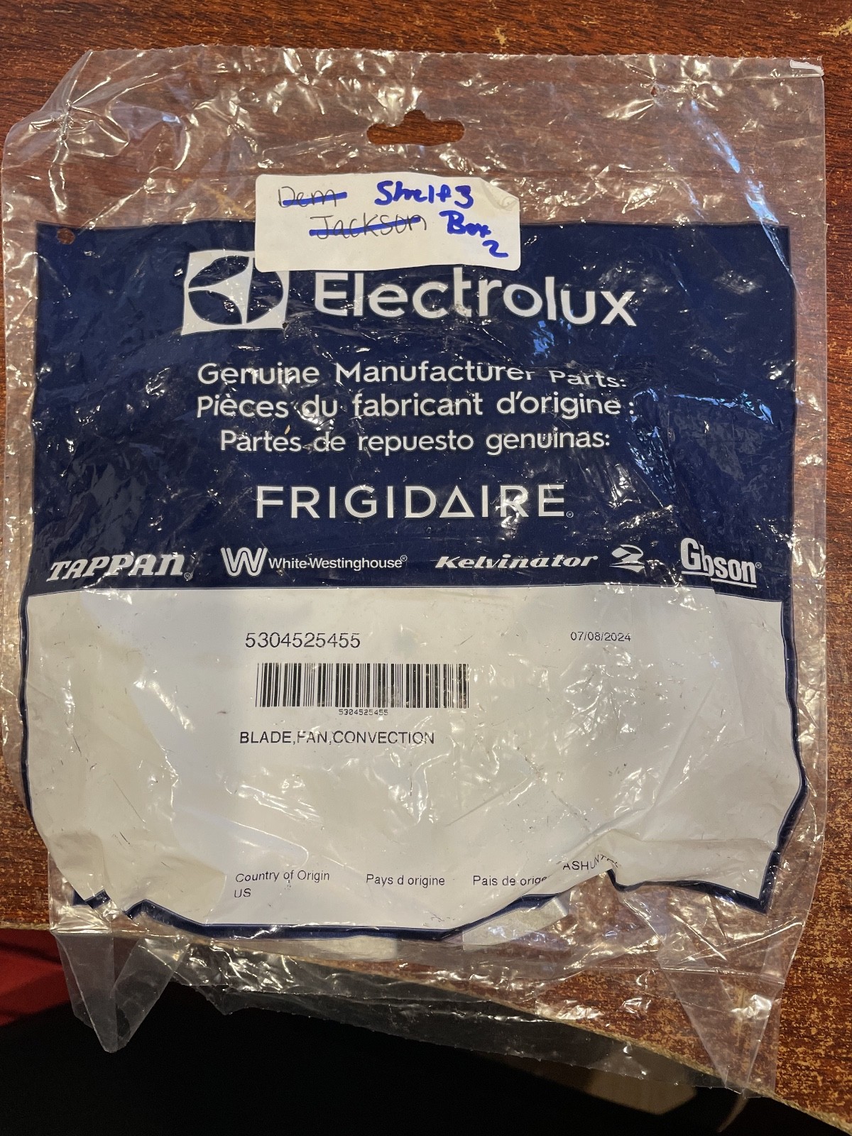 Frigidaire Electric Range FCFI3083ASC Convection Fan Blade 5304525455