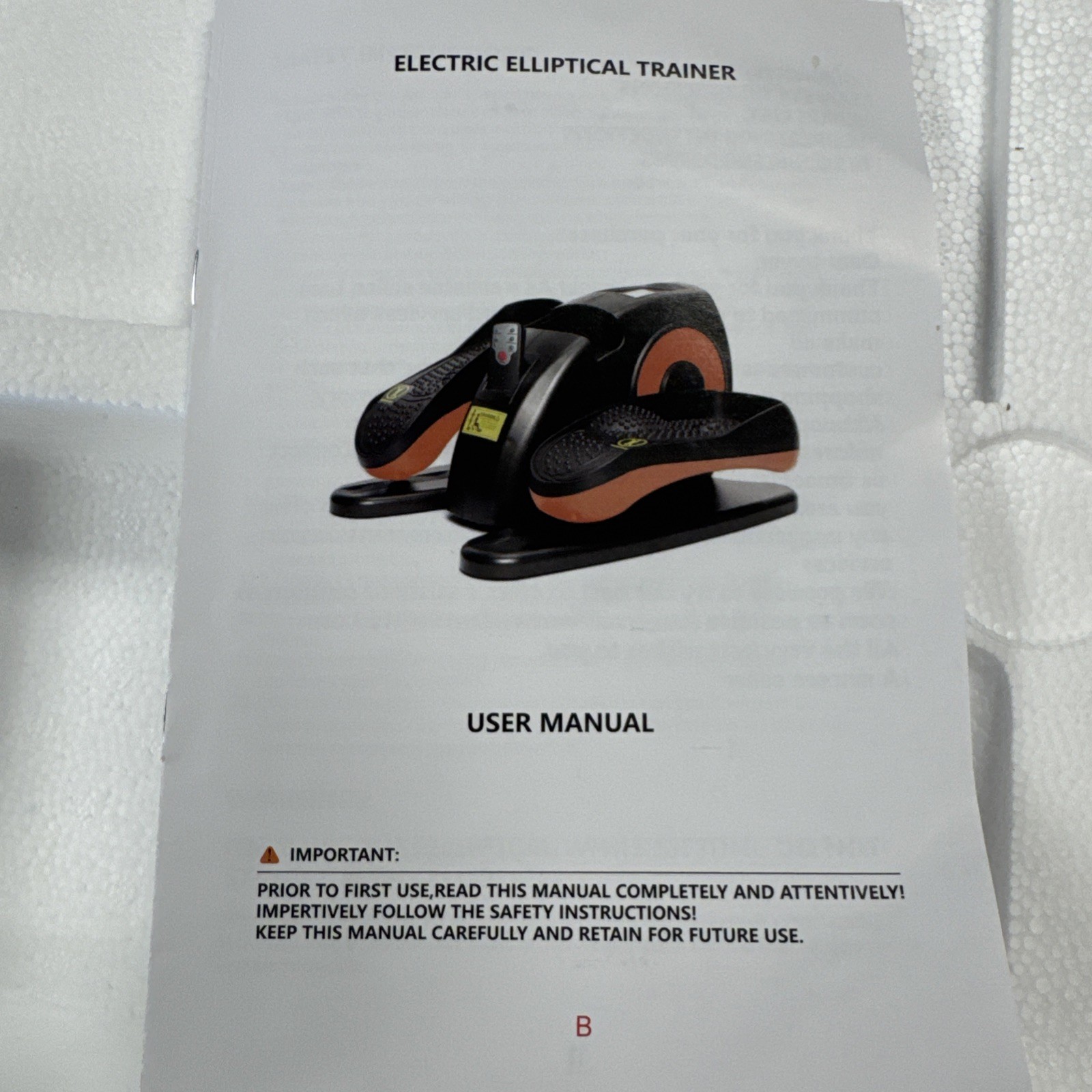 GENERIC UNDER DESK MOTORIZED ELLIPTICAL LEG EXERCISE TRAINER - BLACK/ORANGE