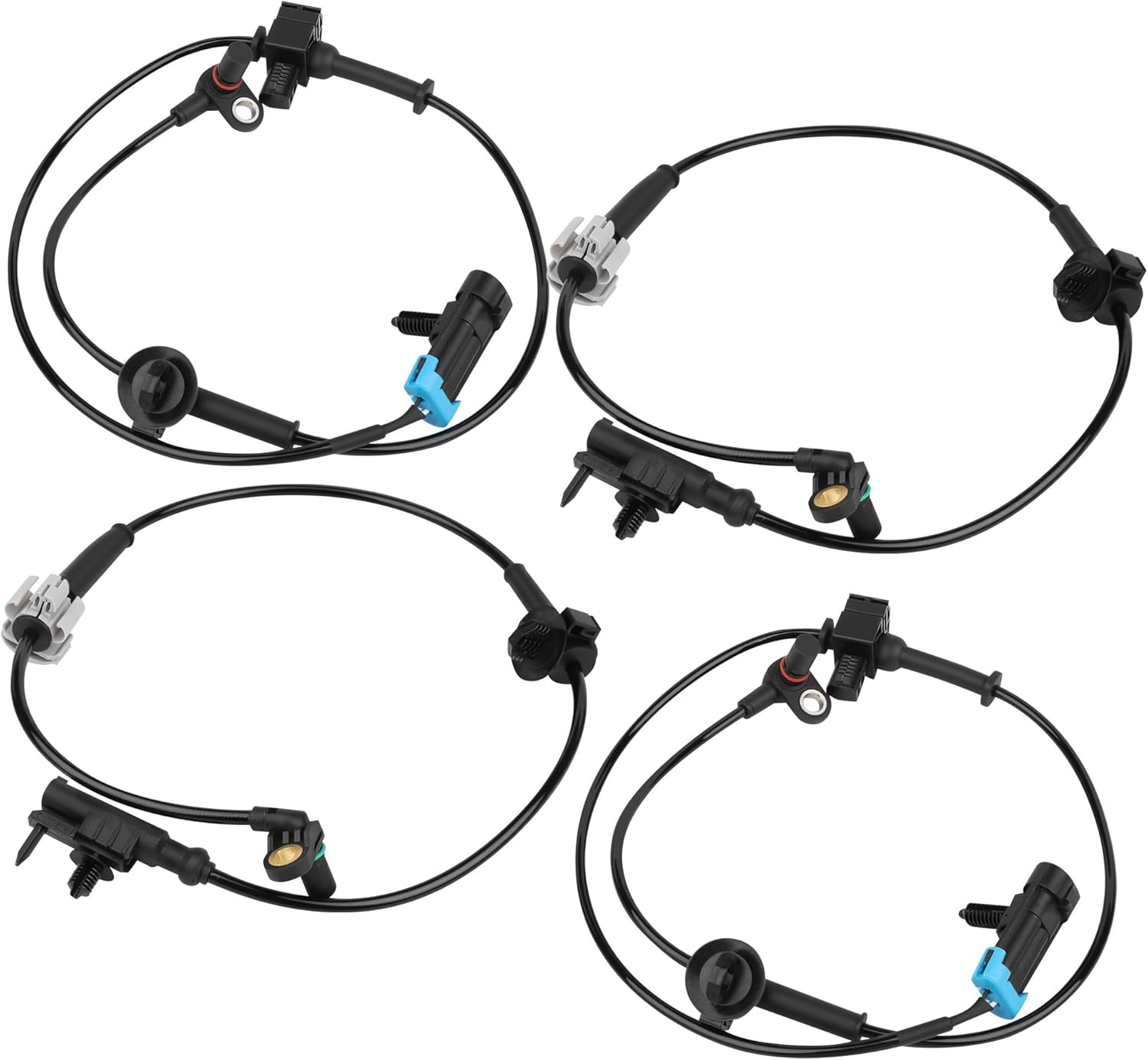 4PCS ABS Wheel Speed Sensor Front and Rear Left & Right Compatible with 2007-201