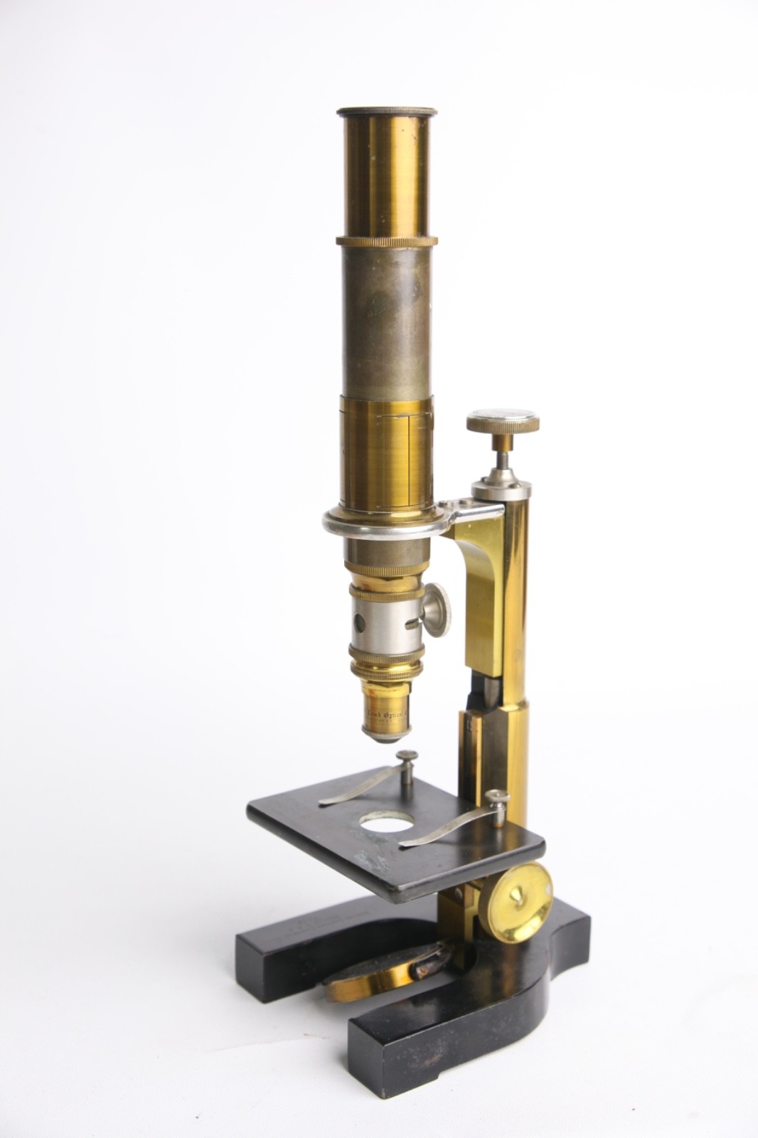 Bausch & Lomb Brass Continental Microscope Model AB 1890s READ