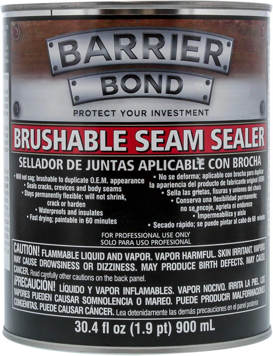Barrier Bond Brushable Seam Sealer - Fast-Drying, Paintable Gray Quart Can