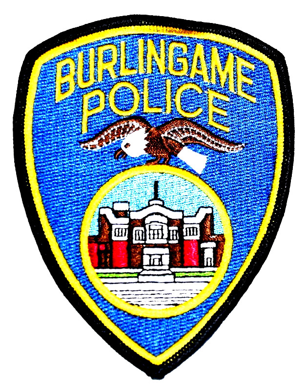 BURLINGAME CALIFORNIA CA Police Patch COURTHOUSE FLYING EAGLE 0J4