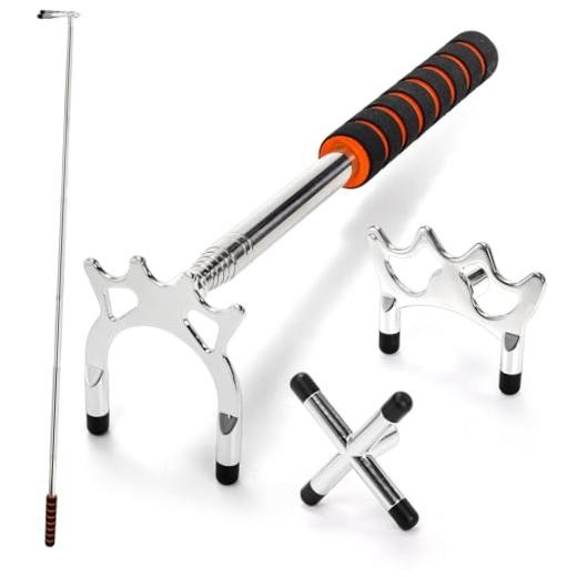 Retractable Pool Cue Bridge, Billiards Cue Rest with 3 Pieces Removable Alloy