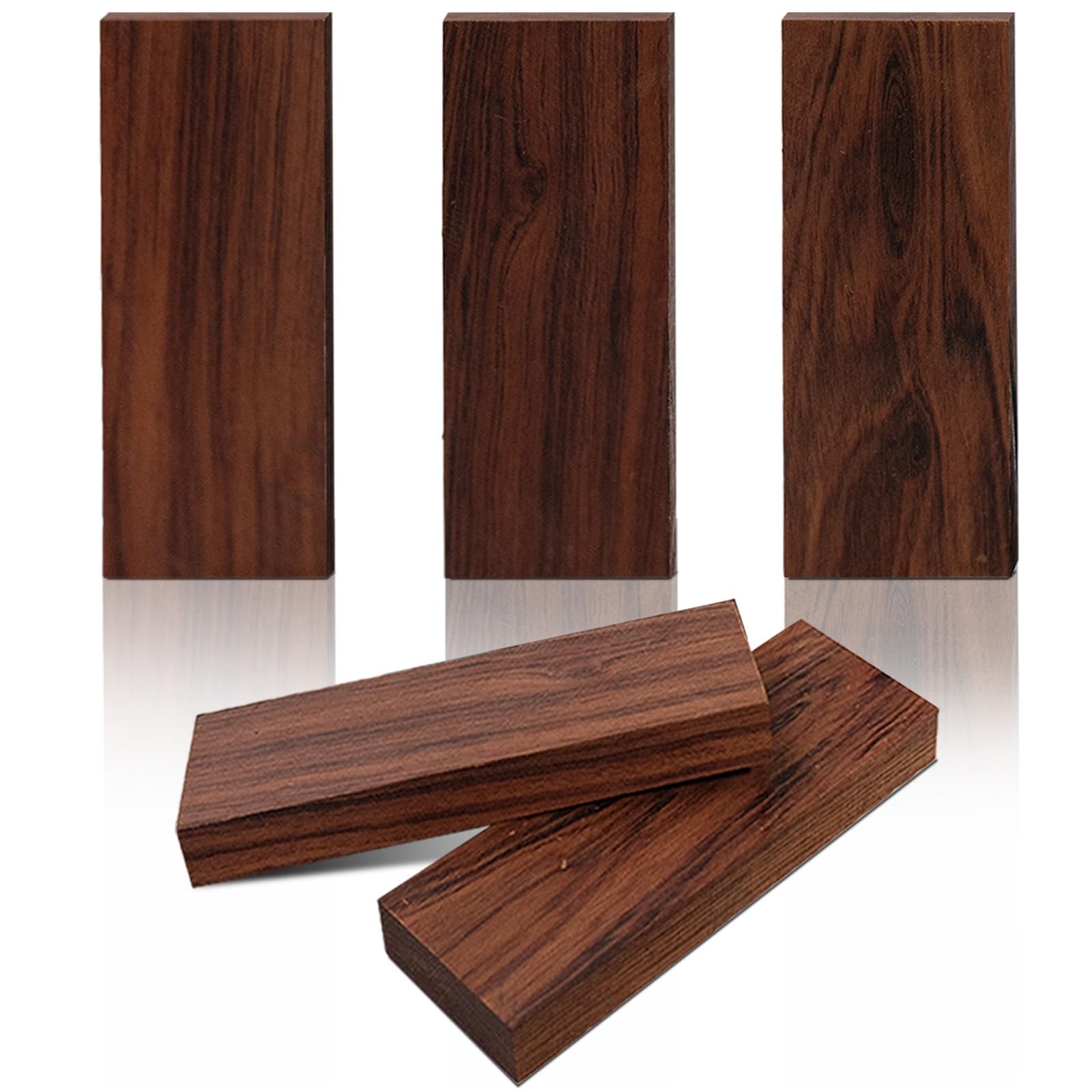 5 PCS Ironwood Knife Handle Scales Natural Wood Material 5.11x1.77x0.51 In