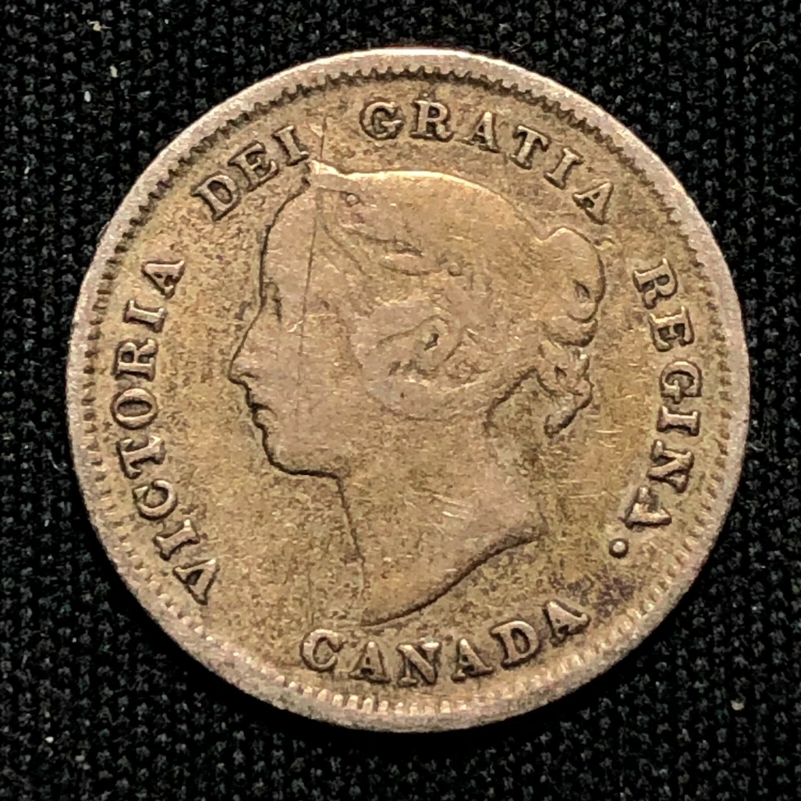 1886 Silver Five Cents Canada Very Good Condition