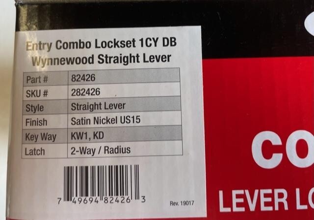 Door Lockset Combo Lever Handle Nickel Deadbolt