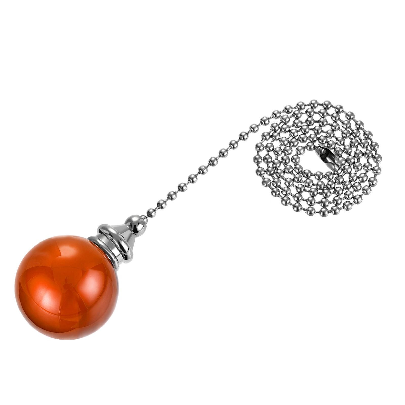 20 Inch Ceiling Fan Pull Chain Ornament 30mm Crystal Ball Pendant Amber