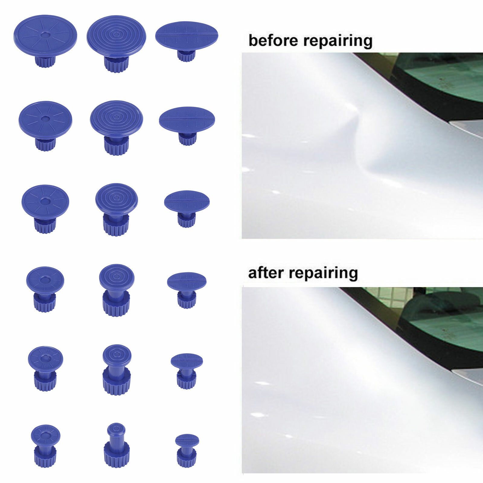 Car Pulling Tabs Paintless Dent Repair Hail Removal Kit For All Puller Tool US