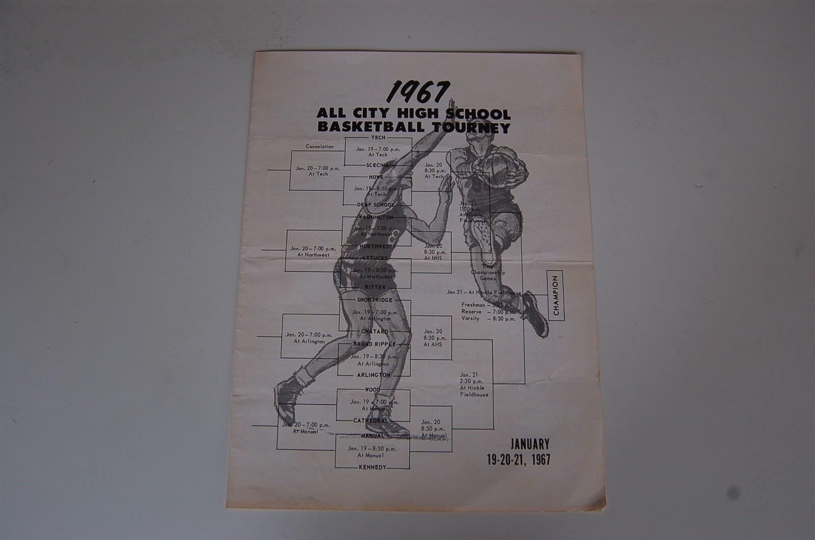 1967 Indianapolis City Tournament High School Basketball Program - McGinnis