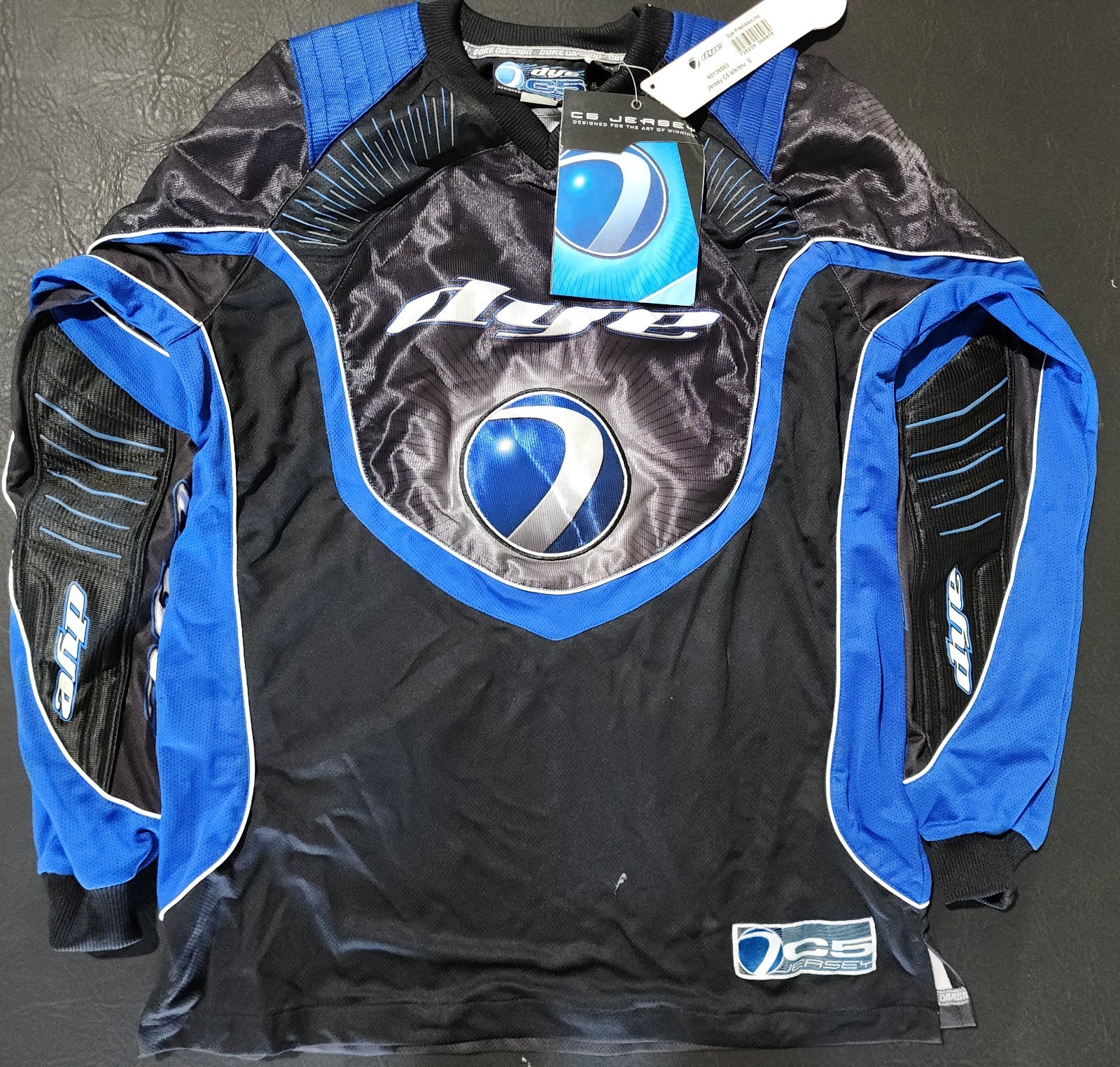 New Old Stock Dye C5 Paintball Jersey Adult SM Blue/Black Color Core Division