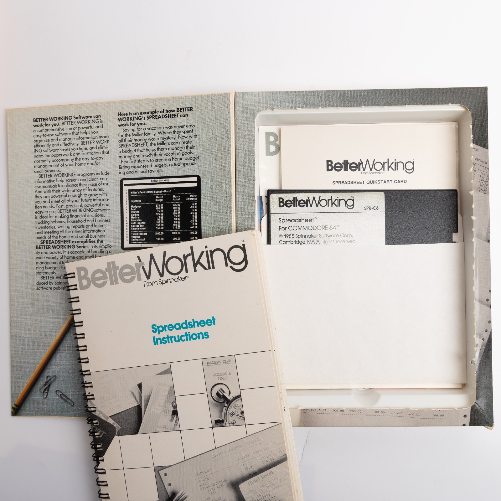 Spinnaker Software Commodore 64 128 Better Working Spreadsheet Vintage