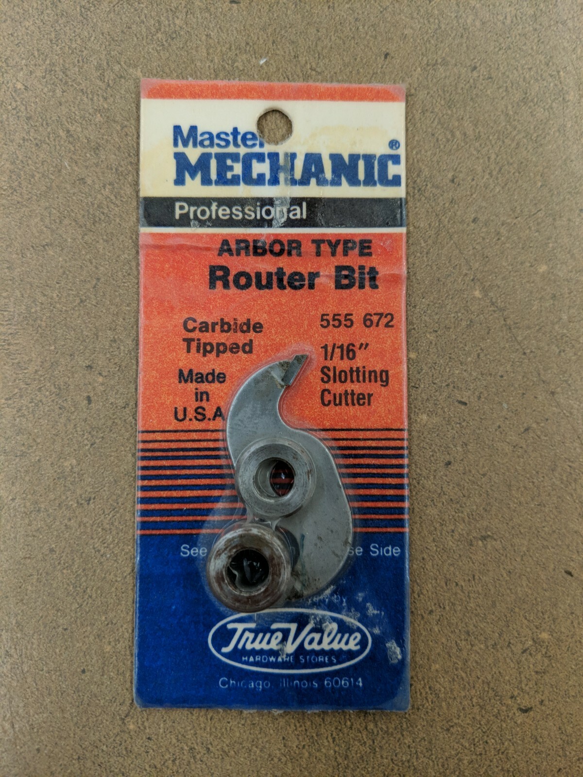 MASTER MECHANIC ARBOR TYPE ROUTER BIT - 1/16" SLOTTING CENTER - 555672 - CARBIDE