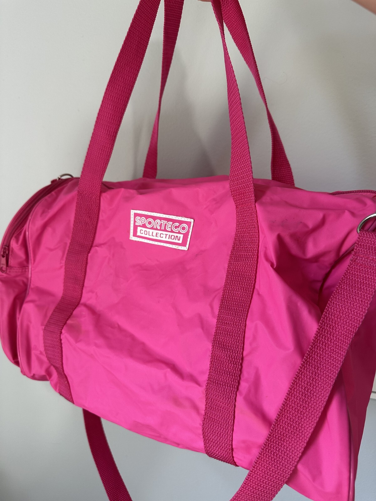 Vintage Sportego Collection Pink Gym Duffle Bag shoulder 80s 90s Retro Zip