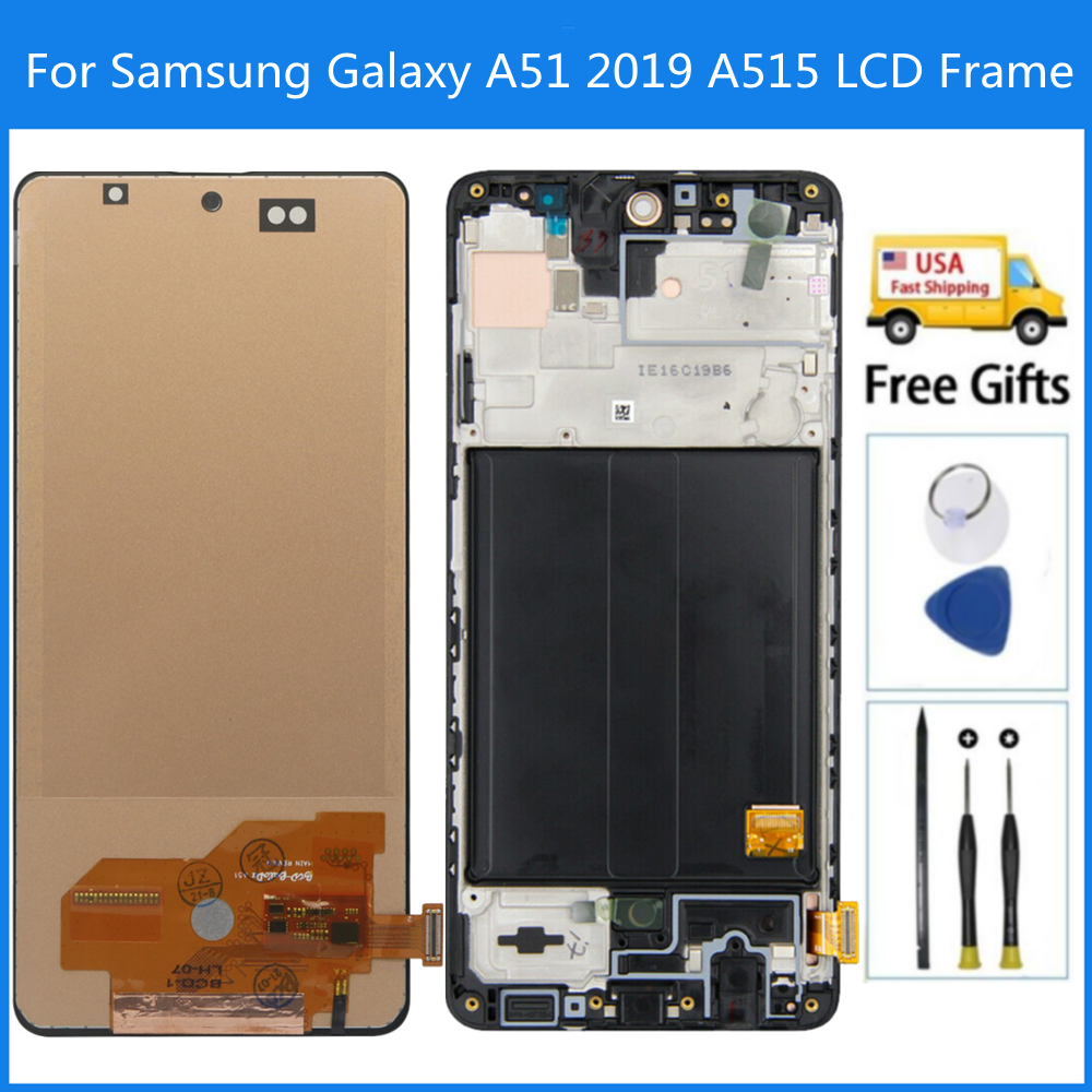 For Samsung Galaxy A51 2019 SM-A515F Frame Display Touch Screen LCD Digitizer