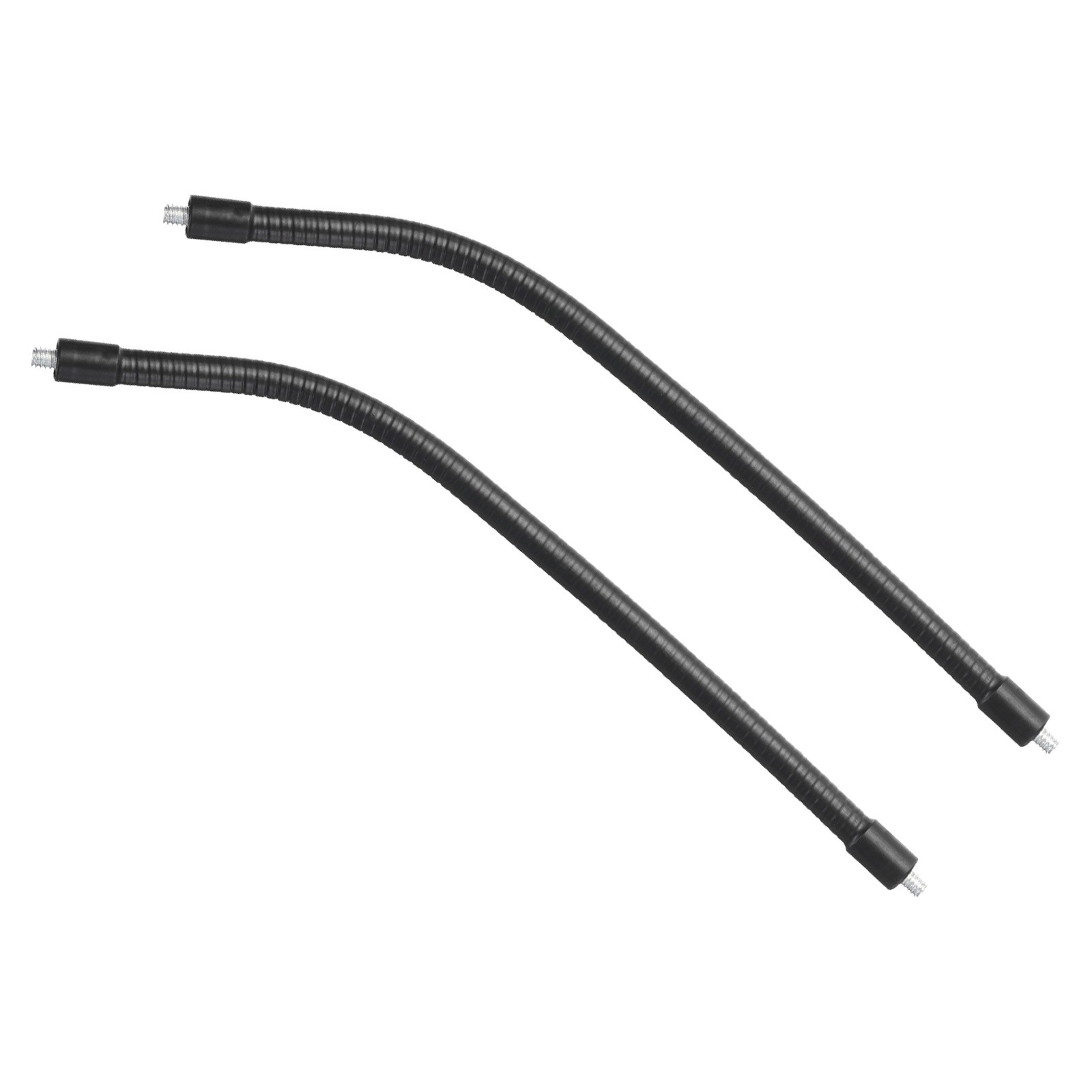 2 Pack 12" Gooseneck Microphone Tube Extension 1/4"-20 Male to Male Thread Black