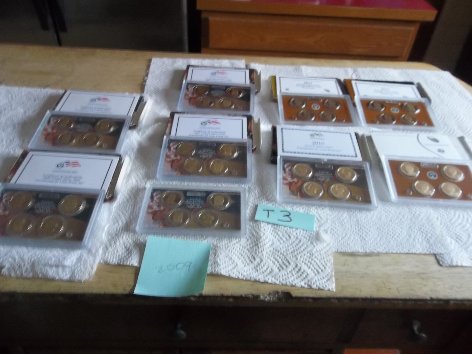 (9)  United States Mint Presidential Dollar Coin  Proof Sets     Free Shipping