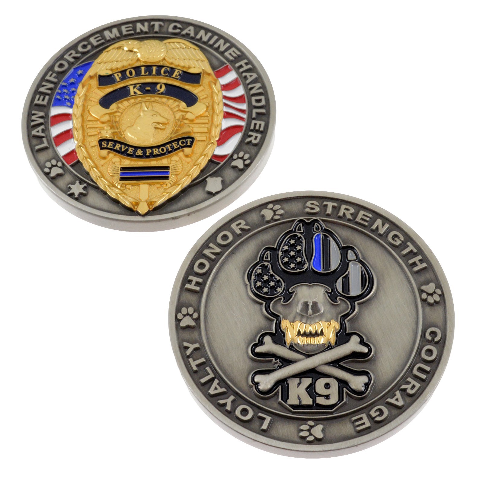 Police Officer K9 Canine Challenge Coin Working Dog Handler Law Enforcement