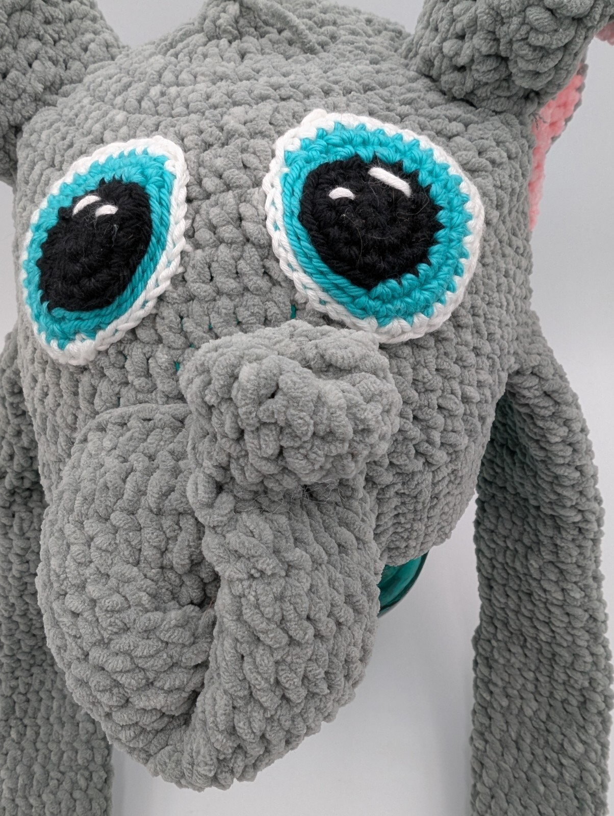 Knottie Hooks Handmade Crochet Elephant Hat with Pop-up Ears - Youth
