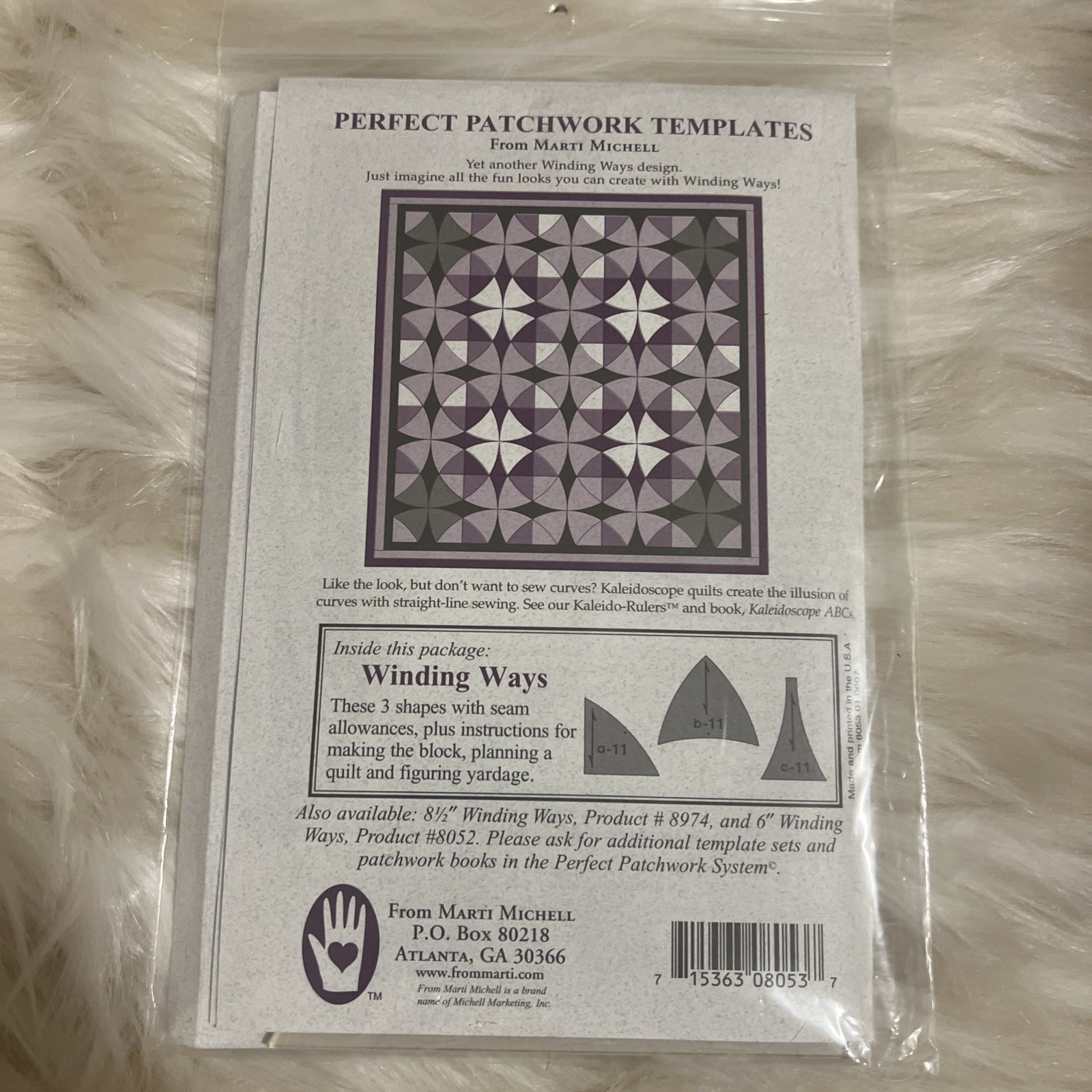 Marti Michell Perfect Patchwork Templates 11 Winding Ways Set 8053 Complete