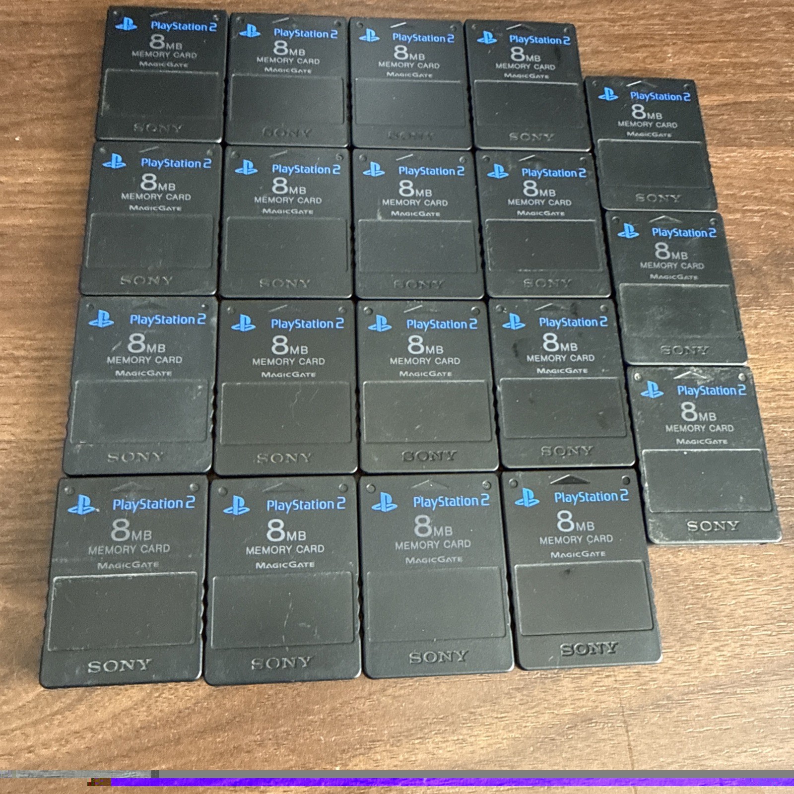 Lot Of 19 Sony PlayStation 2 8MB Memory Card - Black - SCPH-10020 (PS2)