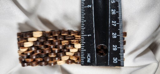 NEW Unique Wide Multi Strand Fine Wood Bead Bracelet / Bangle
