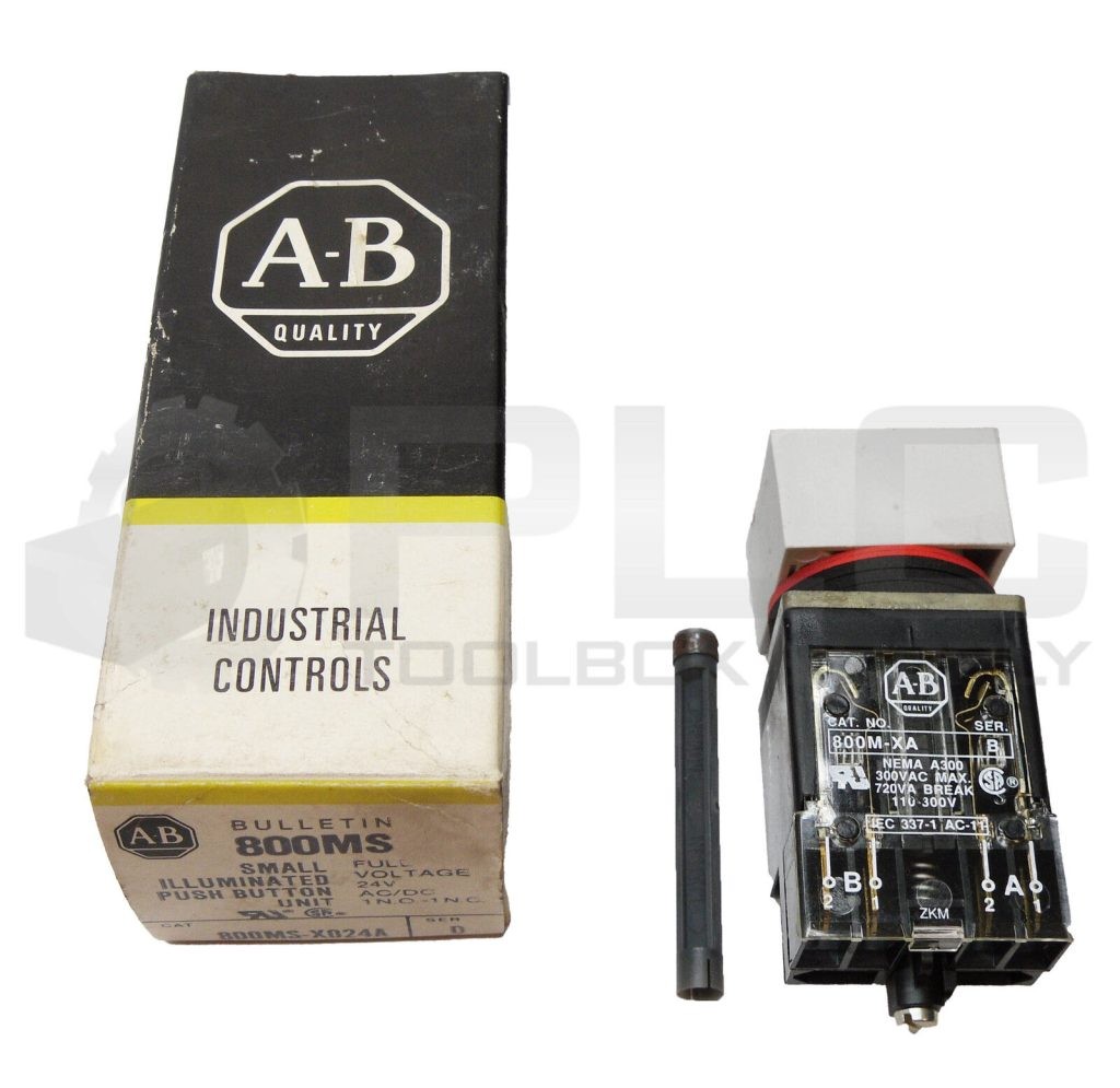 NEW ALLEN BRADLEY 800MS-X024A SMALL ILLUMINATED PUSH BUTTON UNIT SER D