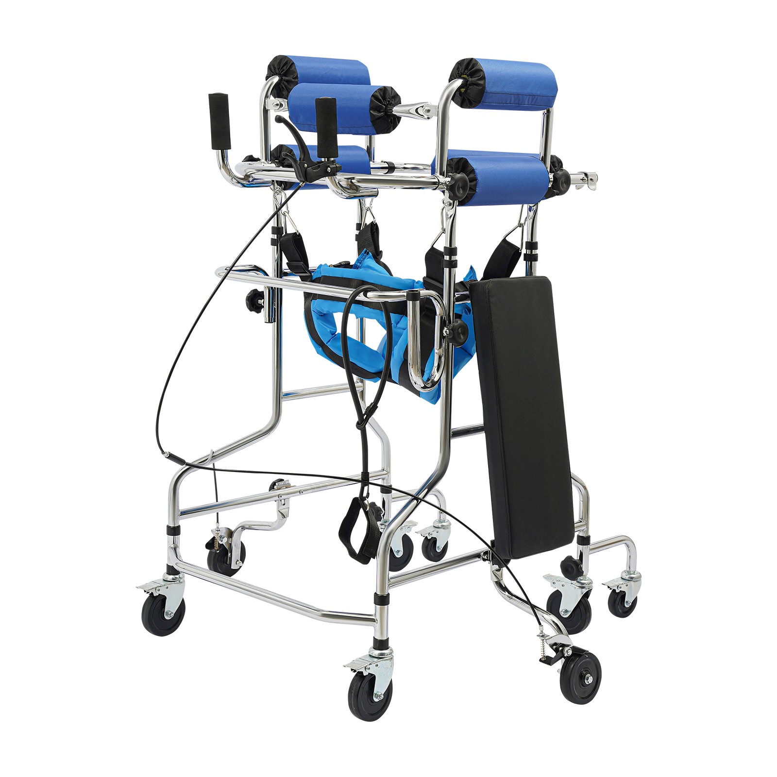 Adult Standing Walker 8-Wheel Height Width Adjustable Walking Aid Mobility Aid