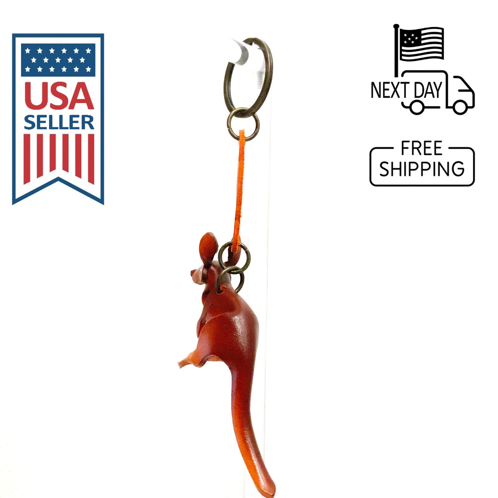Kangaroo Handmade Leather Keyring
