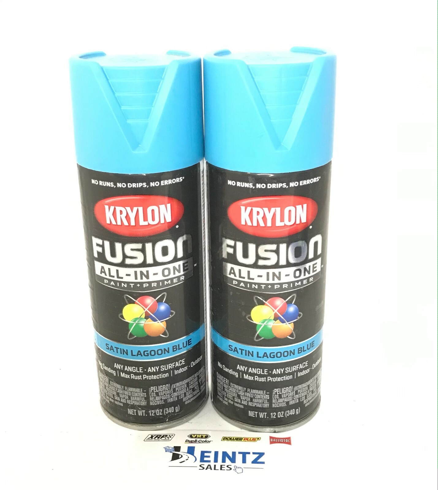 KRYLON 2741-2 PACK SATIN LAGOON BLUE All-In-One Fusion Paint & Primer - No-Peel