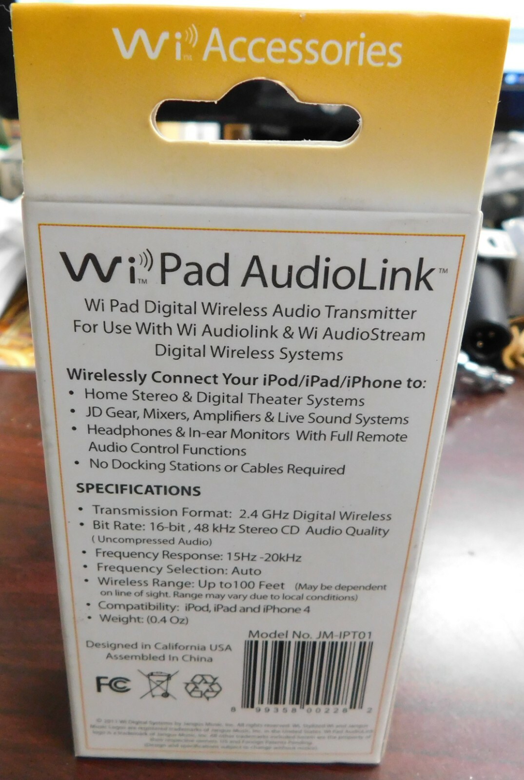 Wi Digital Pad AudioLink Stereo Digital Wireless Audio Interface - JM-IPT01